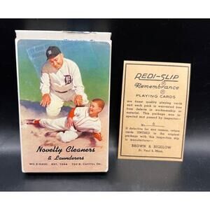 RARE 1953 Brown and Bigelow Ty Cobb Playing Card Deck Box Near Mint Baseball